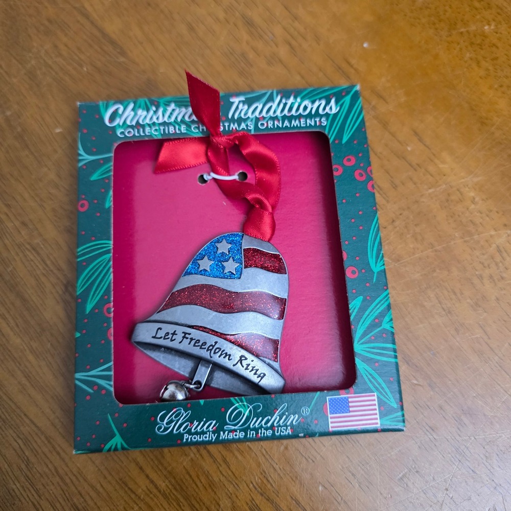 Gloria Duchin Let Freedom Ring‎ Bell Christmas Ornament Collectible USA Made